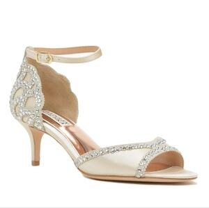 Badgley Mischka Gillian embellished ankle strap sandals 8